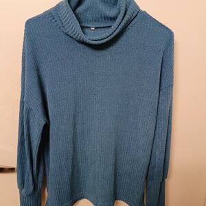 Cowl Neck Women’s Sweater + White Crew Neck Long Sleeve Tee